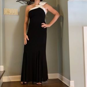 Cache Black and White Evening Dress
